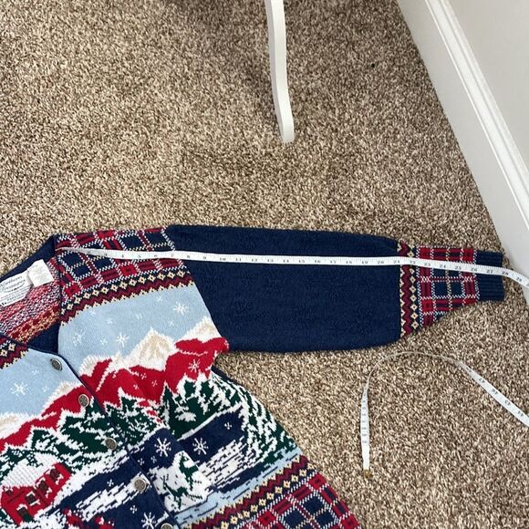 Vintage Northern Treasure Parkhurst Cardigan Mountain Holiday Winter Sweater M - Picture 12 of 12